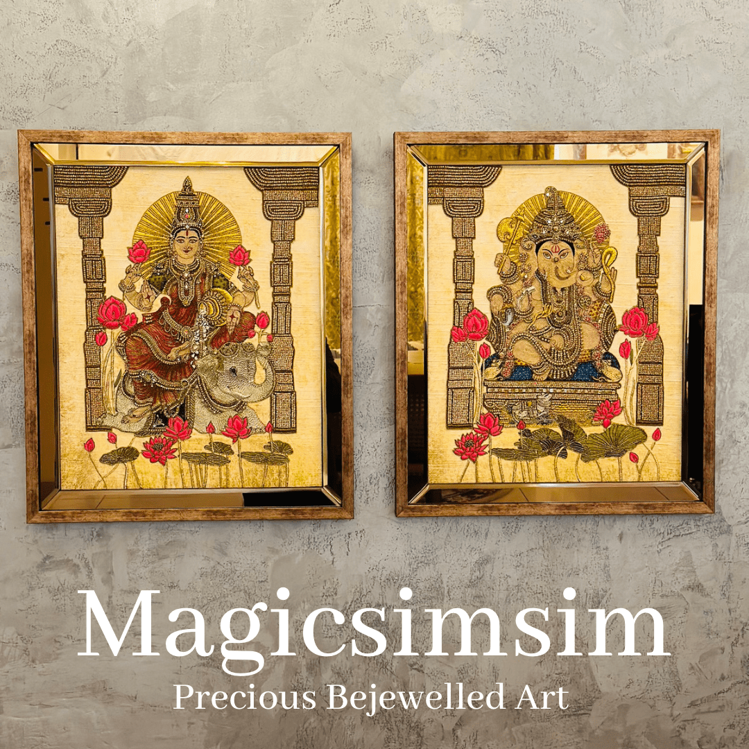 Magicsimsim Custom lsiting for Lord Ganesha & Goddess Lakshmi Art