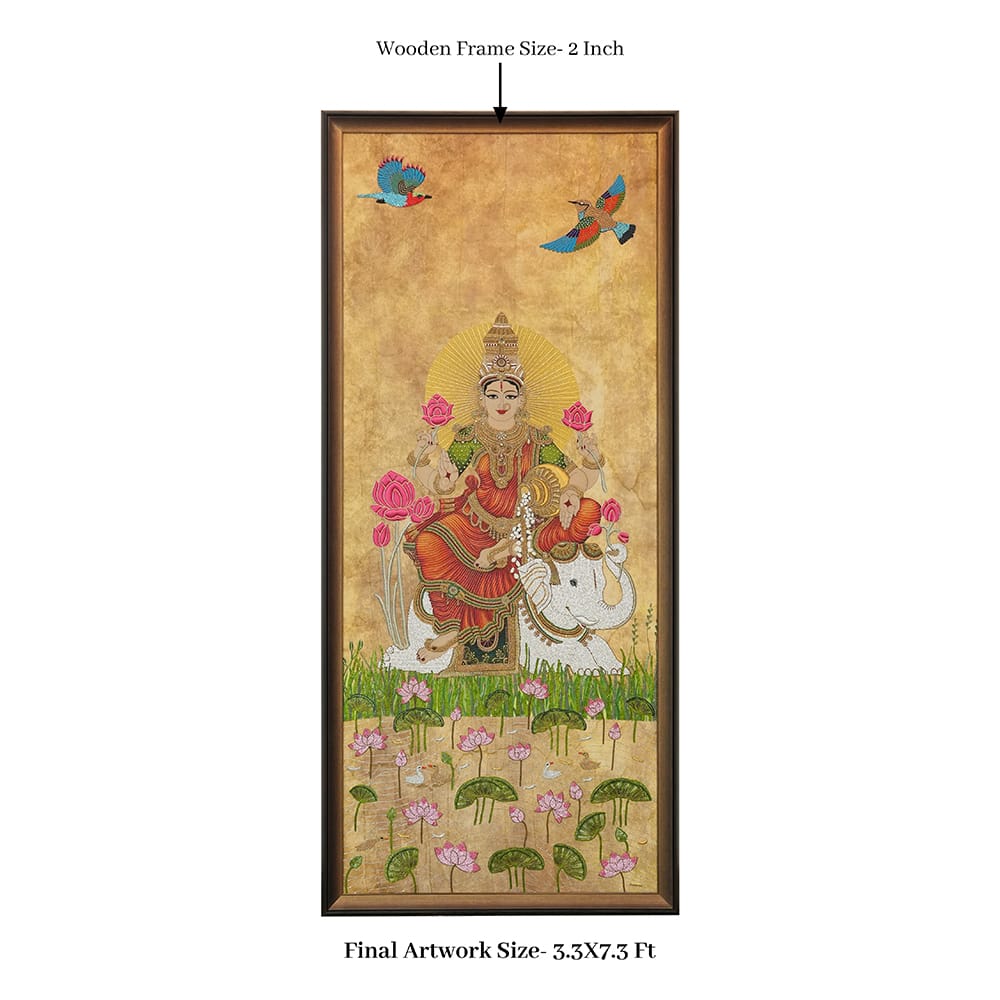 MagicSimSim Goddess Gajalakshmi | 3.3 ft x 7.3 ft