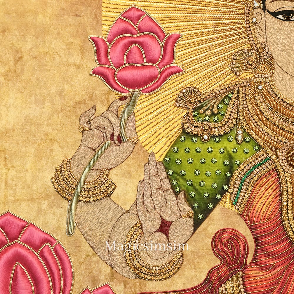 MagicSimSim Goddess Gajalakshmi | 3.3 ft x 7.3 ft