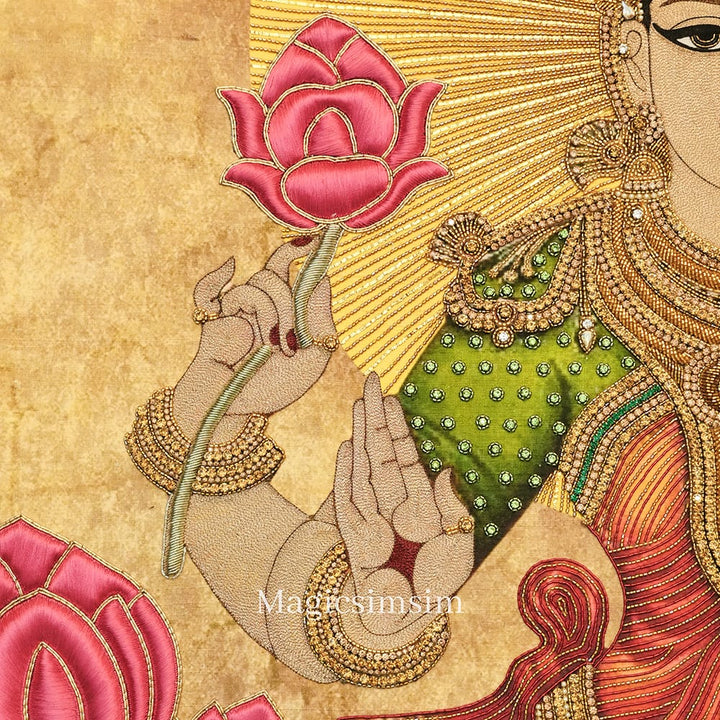 MagicSimSim Goddess Gajalakshmi | 3.3 ft x 7.3 ft
