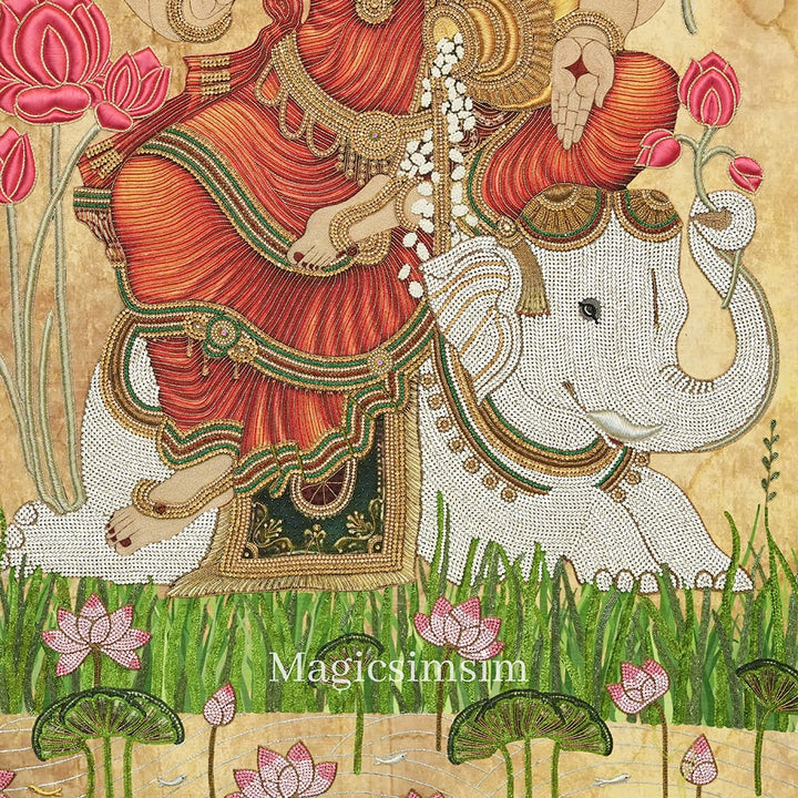 MagicSimSim Goddess Gajalakshmi | 3.3 ft x 7.3 ft