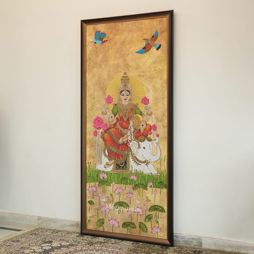 MagicSimSim Goddess Gajalakshmi | 3.3 ft x 7.3 ft