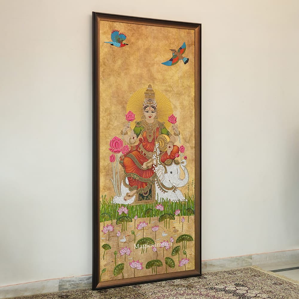 MagicSimSim Goddess Gajalakshmi | 3.3 ft x 7.3 ft