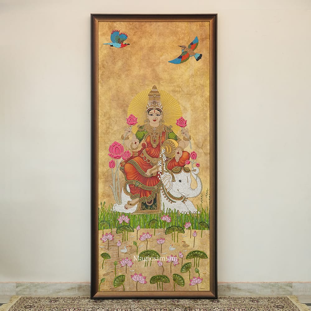 MagicSimSim Goddess Gajalakshmi | 3.3 ft x 7.3 ft