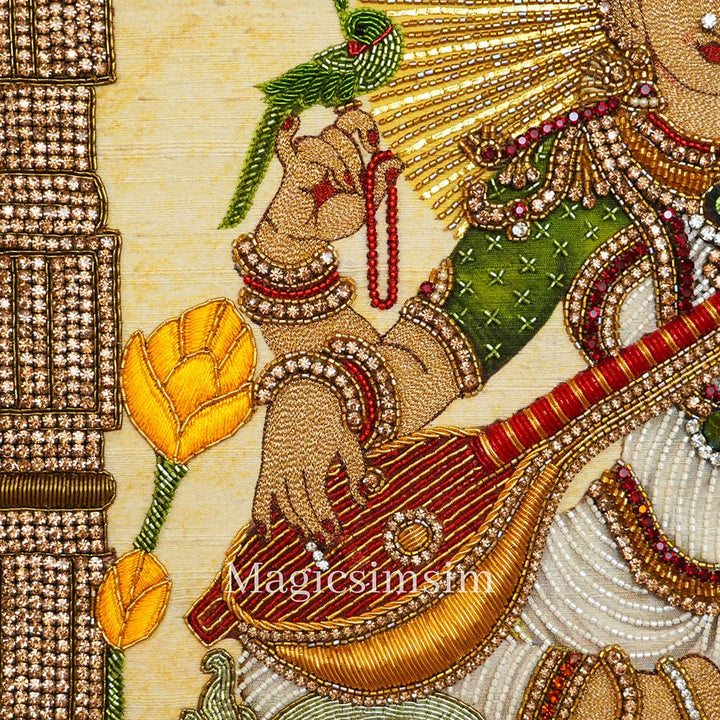MagicSimSim Goddess Saraswati | 21 x 25 Inches
