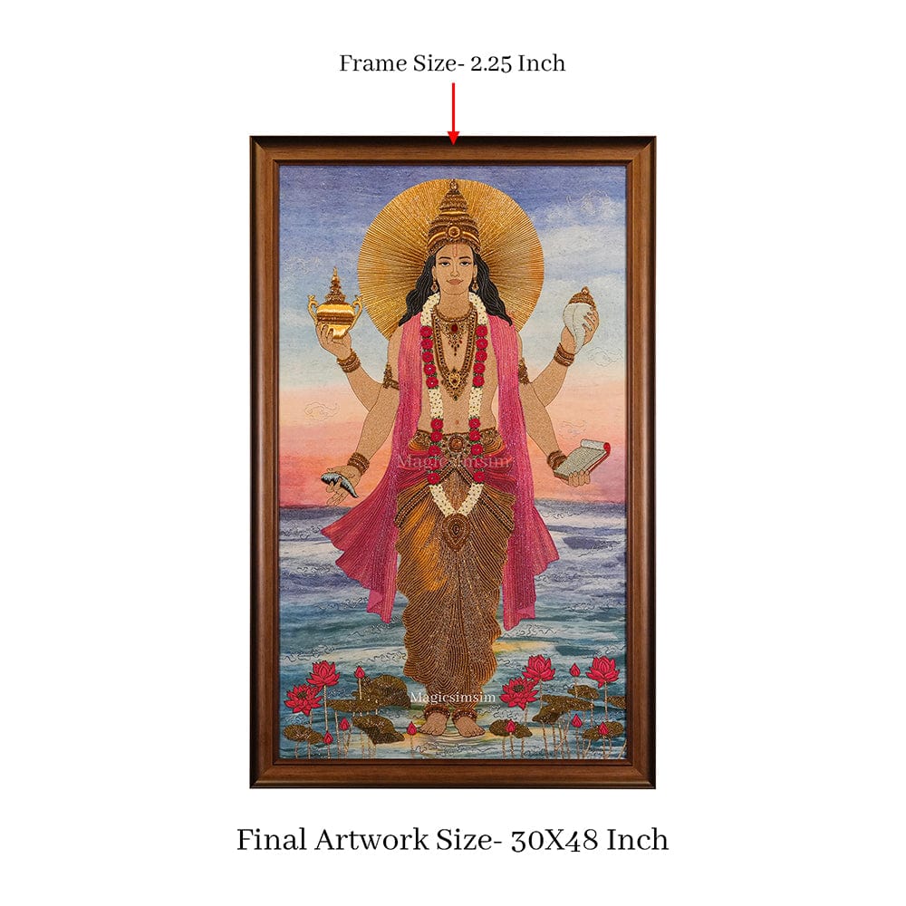 MagicSimSim Lord Dhanvantari | 2.6 ft X 4ft