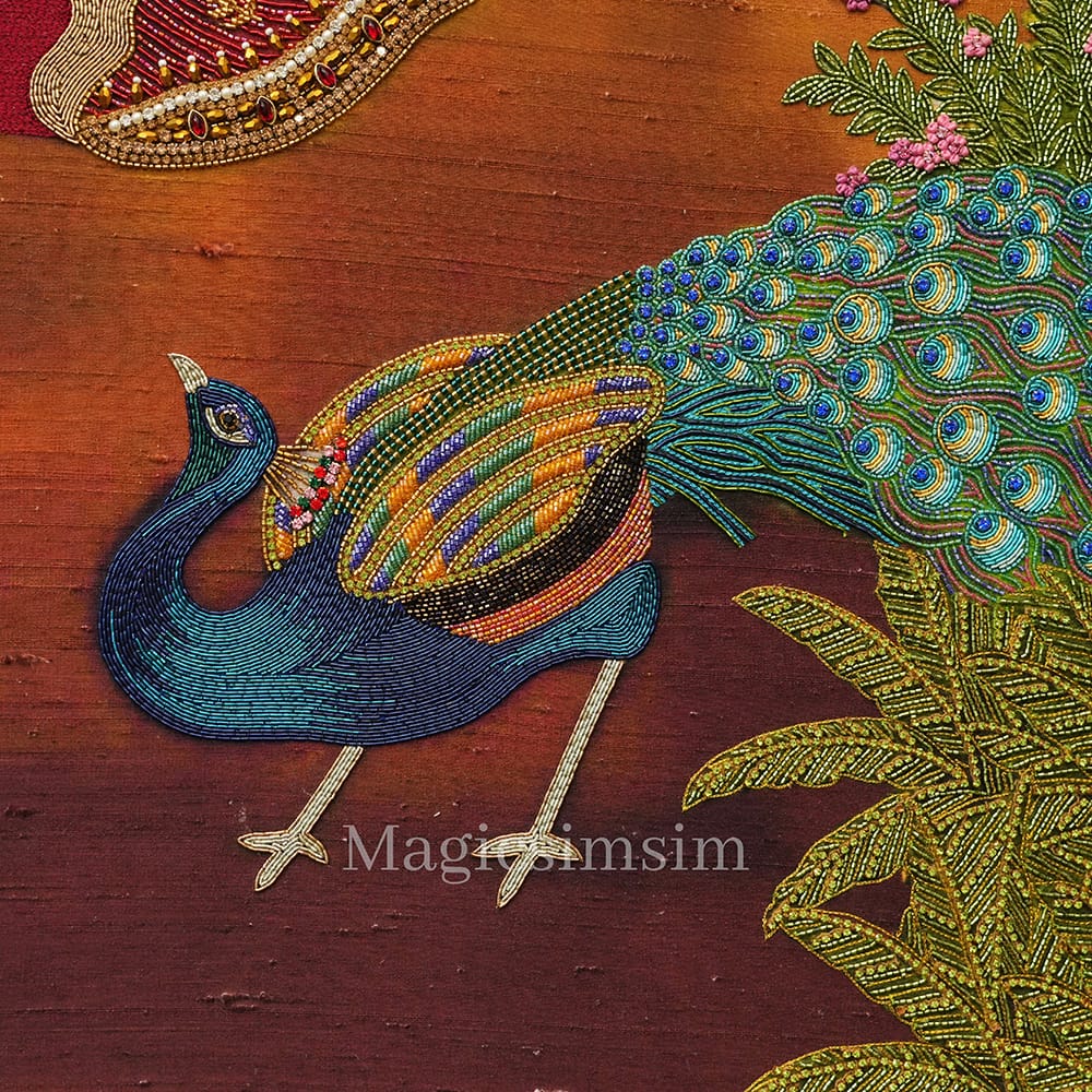 MagicSimSim Lord Krishna & Maa Radha on a Swing | 3 ft x 4.6 ft