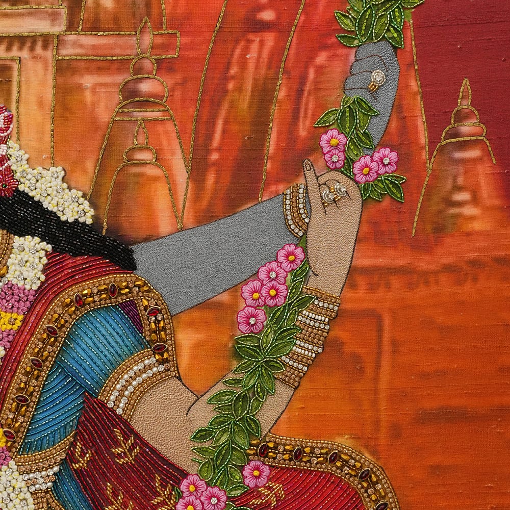 MagicSimSim Lord Krishna & Maa Radha on a Swing | 3 ft x 4.6 ft