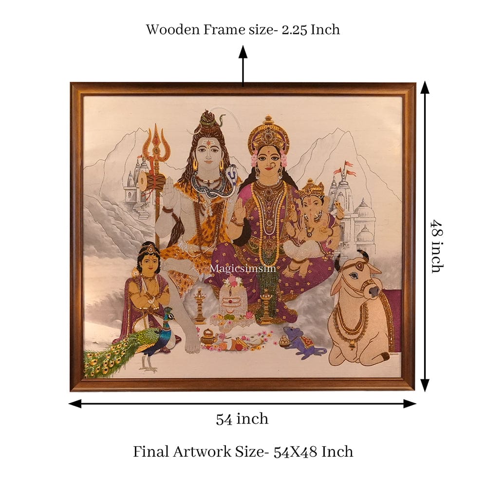 Magicsimsim Lord Shiv Parivar | 4.6 ft X 4 ft