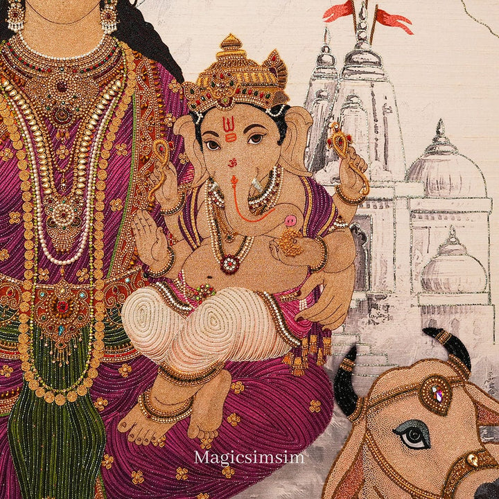 Magicsimsim Lord Shiv Parivar | 4.6 ft X 4 ft