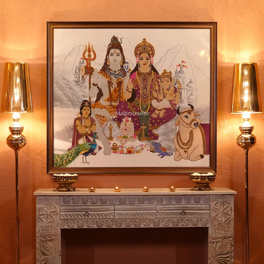 Magicsimsim Lord Shiv Parivar | 4.6 ft X 4 ft