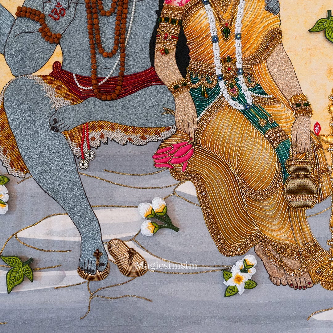 MagicSimSim Lord Shiva with Maa Paravati | 19 x 24 Inches