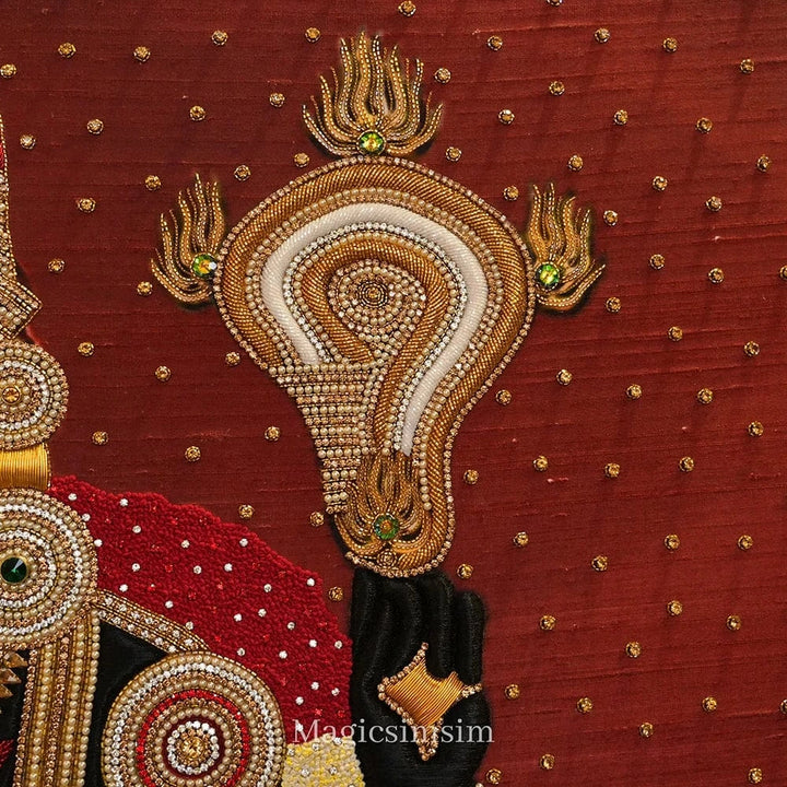Magicsimsim Lord Venkateshwara with Goddess Swarn Lakshmi | 3.6 ft X 6 ft