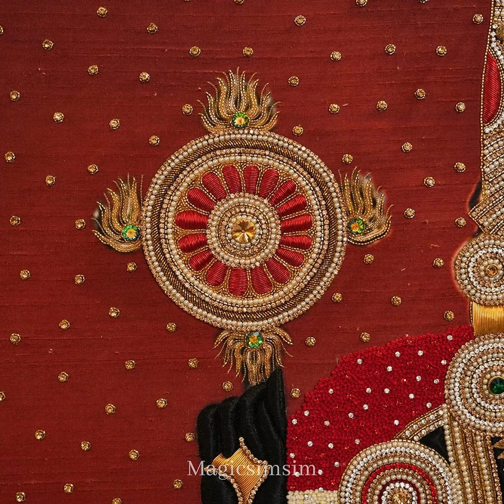 Magicsimsim Lord Venkateshwara with Goddess Swarn Lakshmi | 3.6 ft X 6 ft