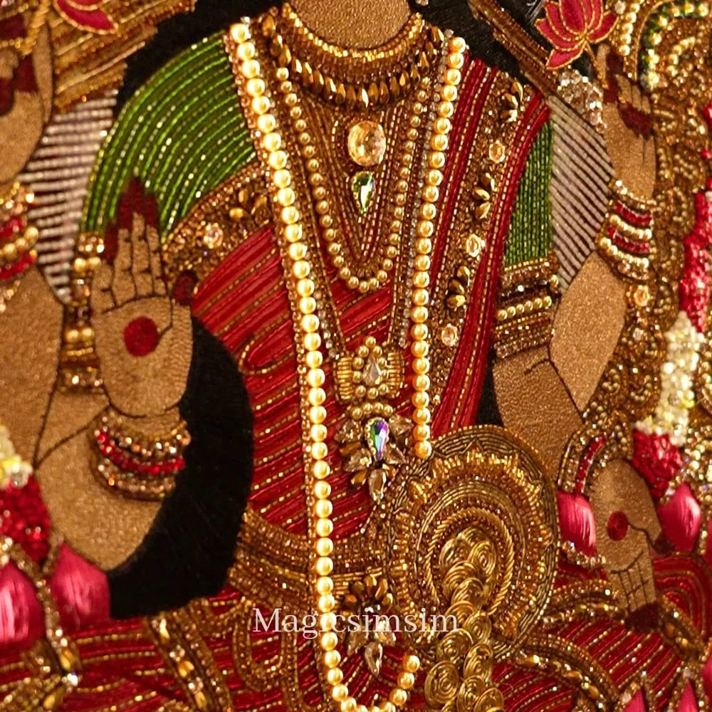 MagicSimSim Lord Venkateshwara with Goddess Swarn Lakshmi | 3 ft X 4.6 ft
