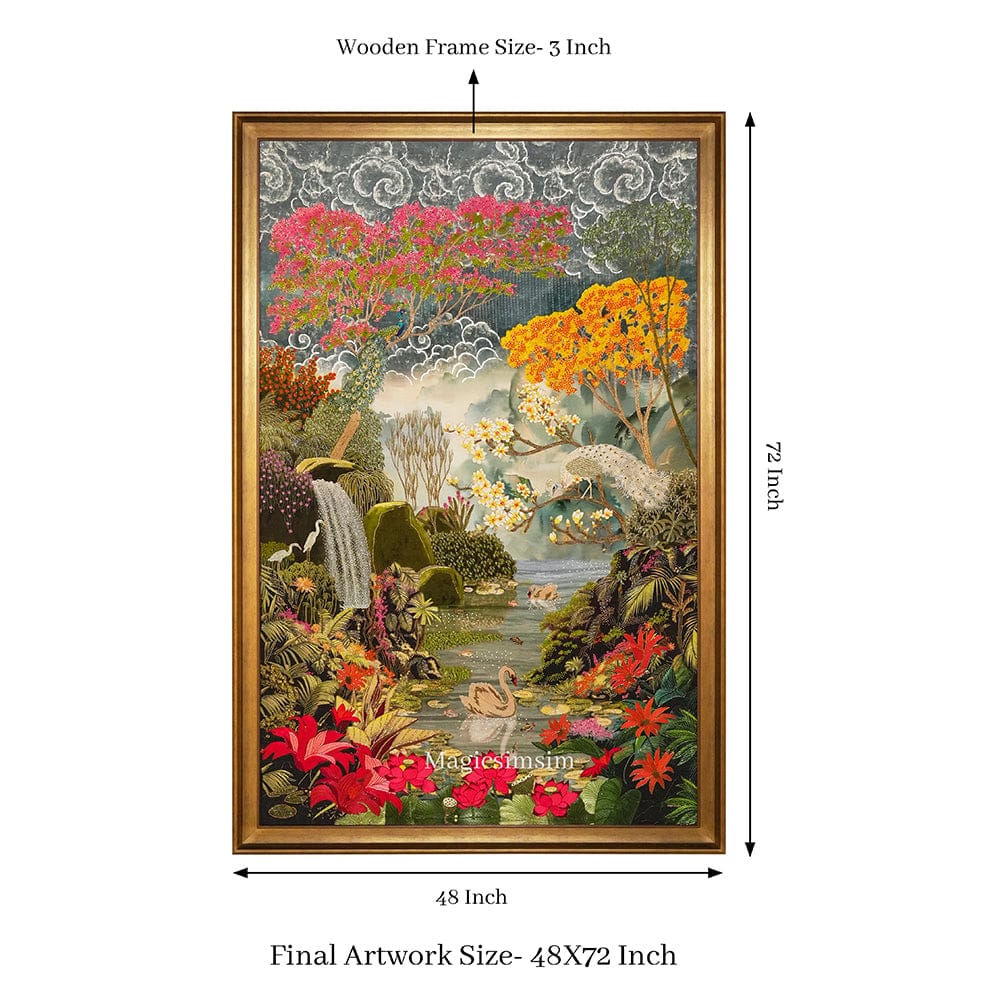 Magicsimsim Meghdoot Art | 4 ft X 6 ft