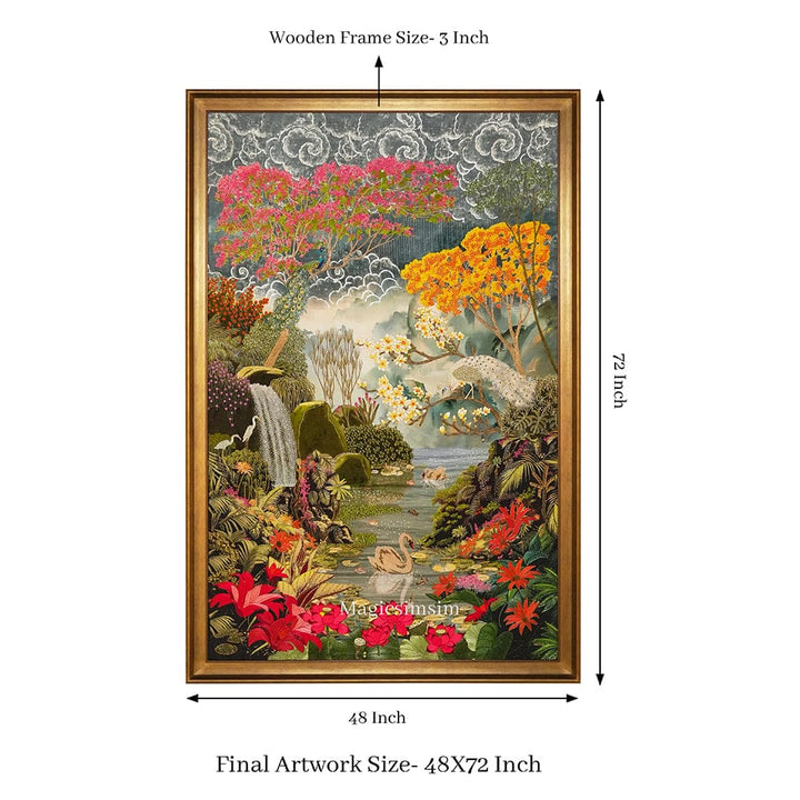 Magicsimsim Meghdoot Art | 4 ft X 6 ft