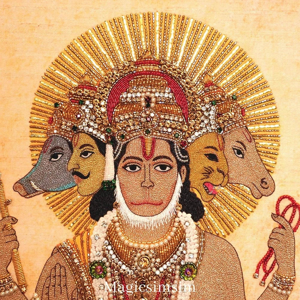 MagicSimSim Panchmukhi Hanuman Ji | 21 Inch X 25 Inch