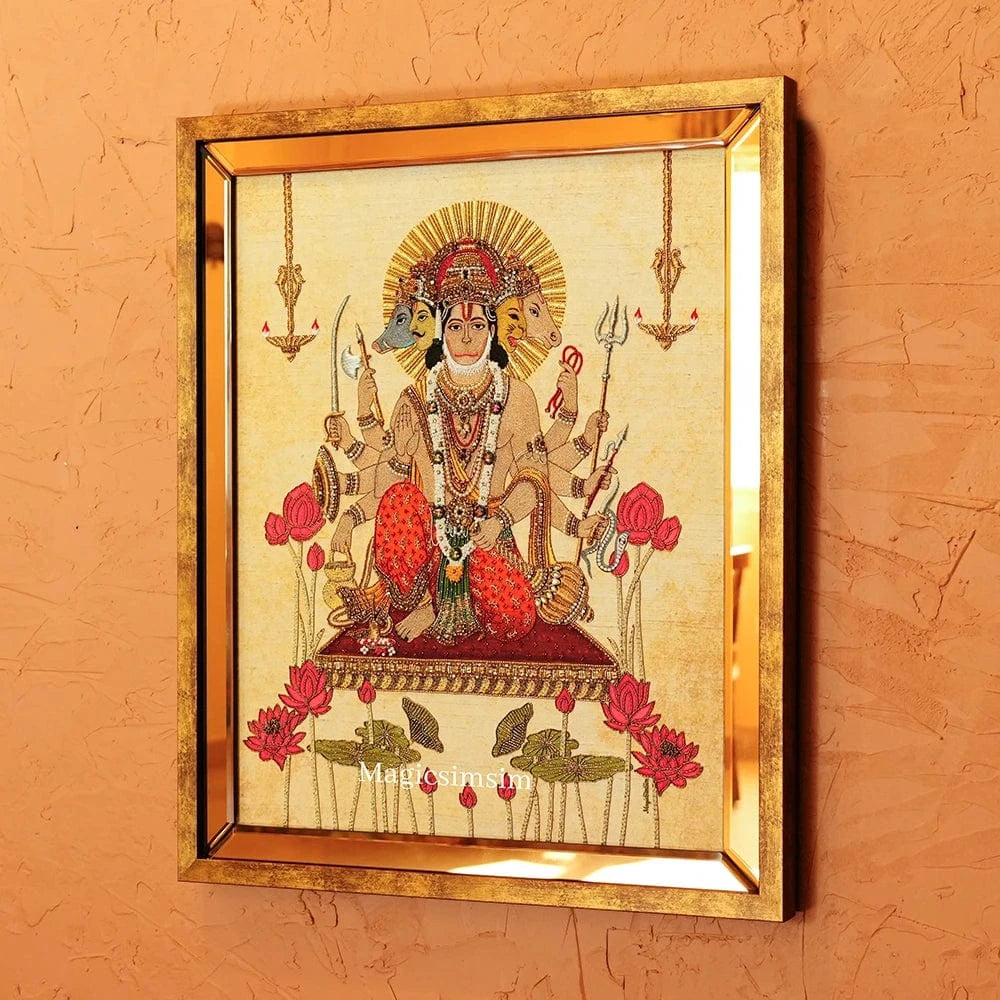 MagicSimSim Panchmukhi Hanuman Ji | 21 Inch X 25 Inch