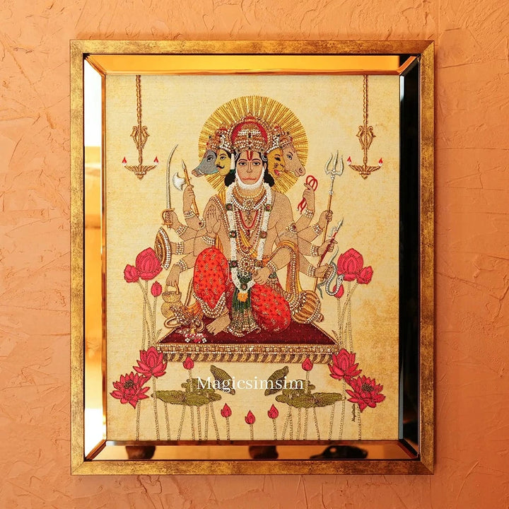 MagicSimSim Panchmukhi Hanuman Ji | 21 Inch X 25 Inch