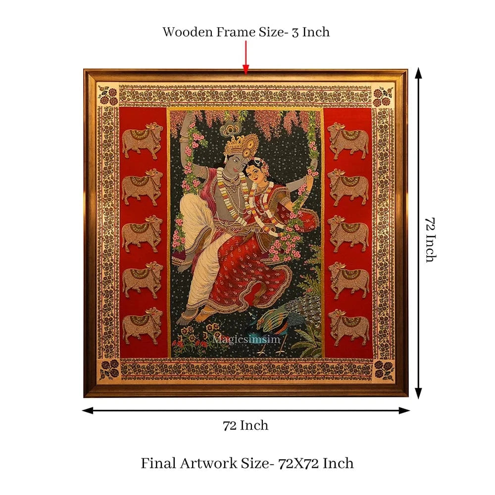 MagicSimSim Radhakrishna - Divine Love | 6 ft X 6 ft