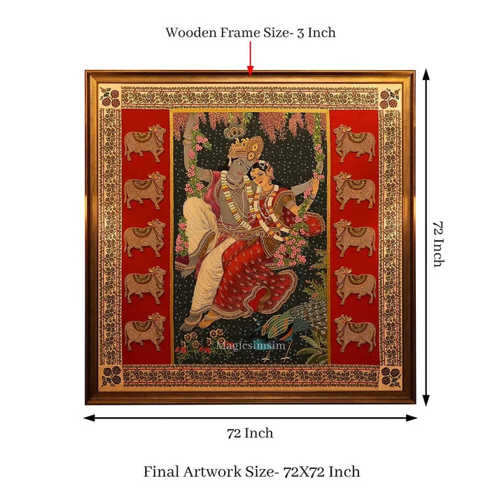 MagicSimSim Radhakrishna - Divine Love | 6 ft X 6 ft