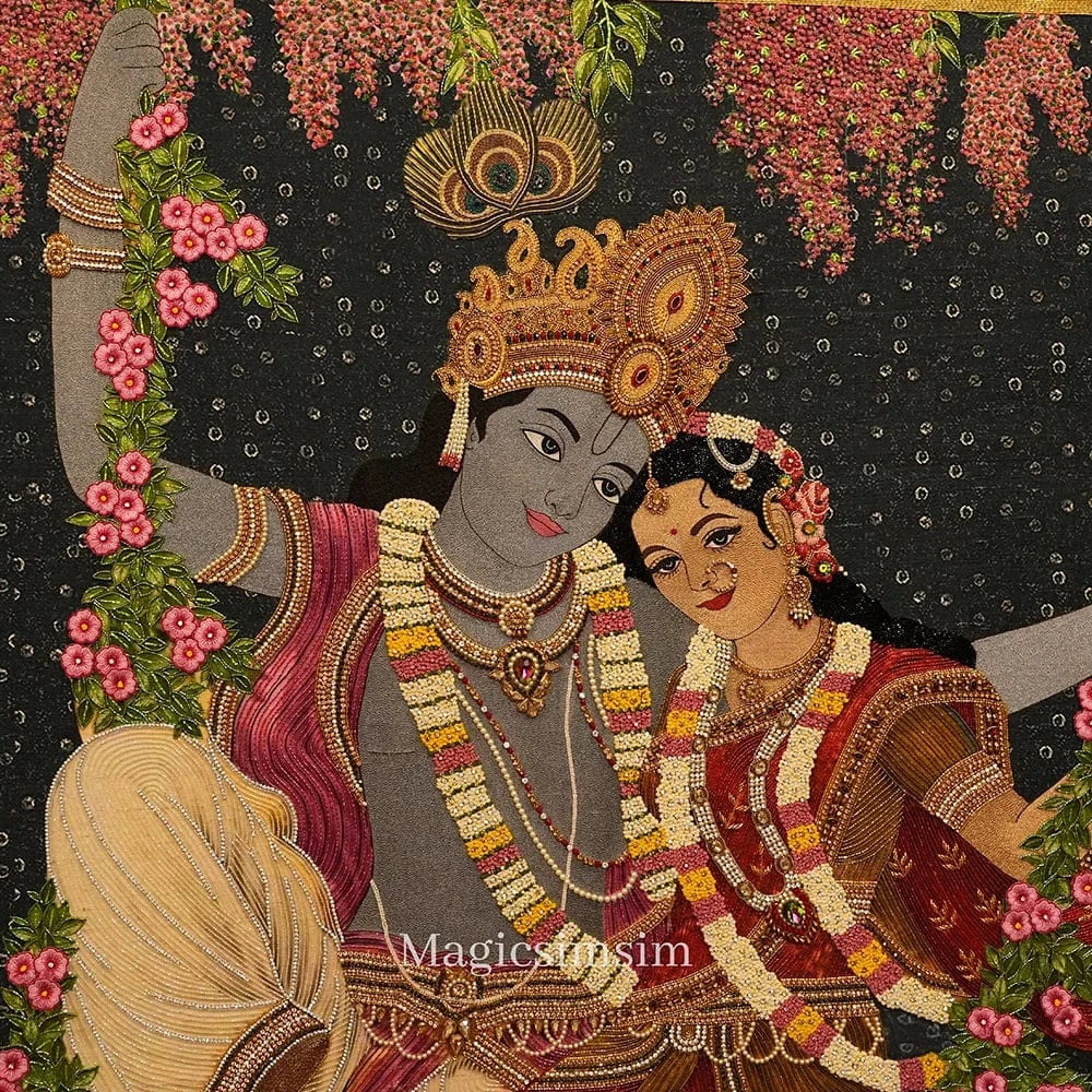 MagicSimSim Radhakrishna - Divine Love | 6 ft X 6 ft