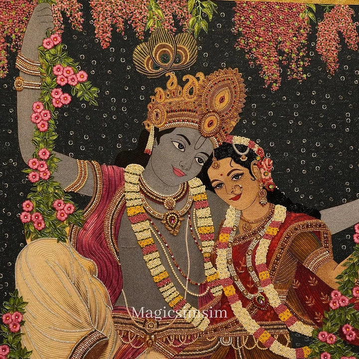 MagicSimSim Radhakrishna - Divine Love | 6 ft X 6 ft