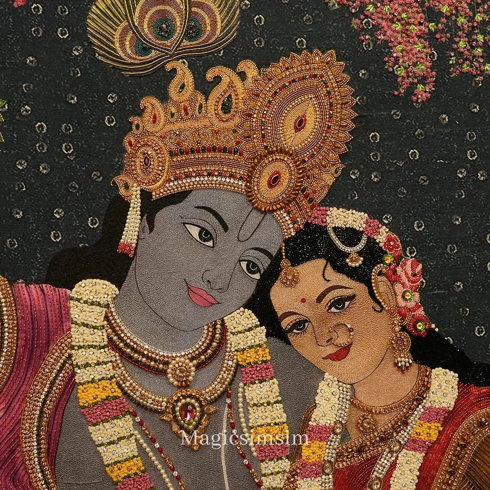 MagicSimSim Radhakrishna - Divine Love | 6 ft X 6 ft