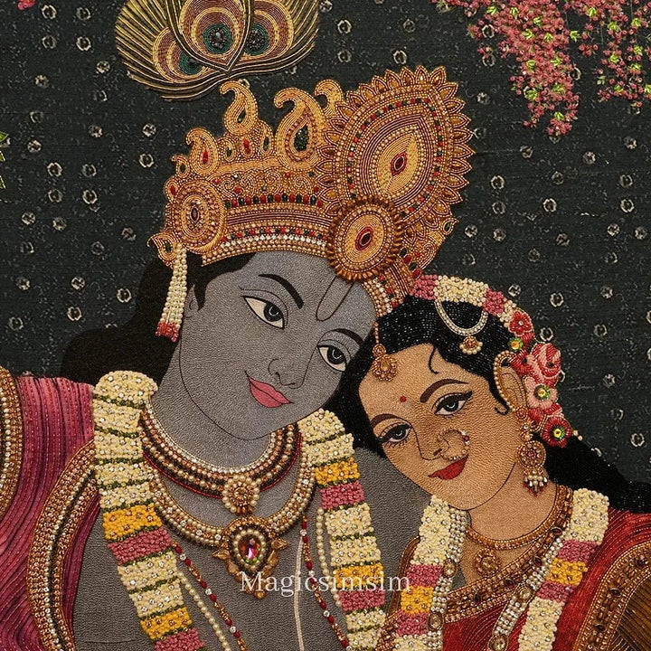 MagicSimSim Radhakrishna - Divine Love | 6 ft X 6 ft
