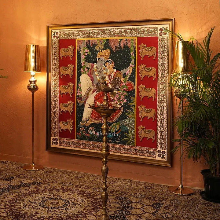 MagicSimSim Radhakrishna - Divine Love | 6 ft X 6 ft