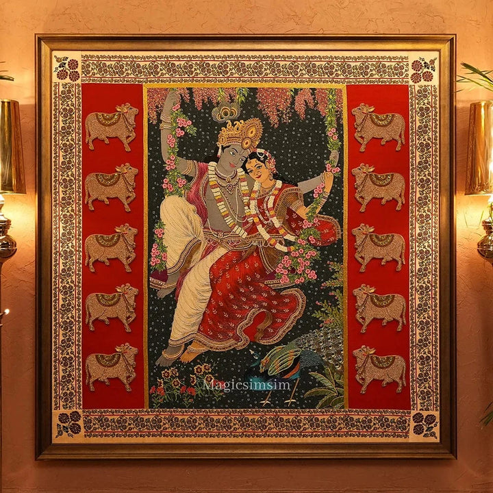 MagicSimSim Radhakrishna - Divine Love | 6 ft X 6 ft